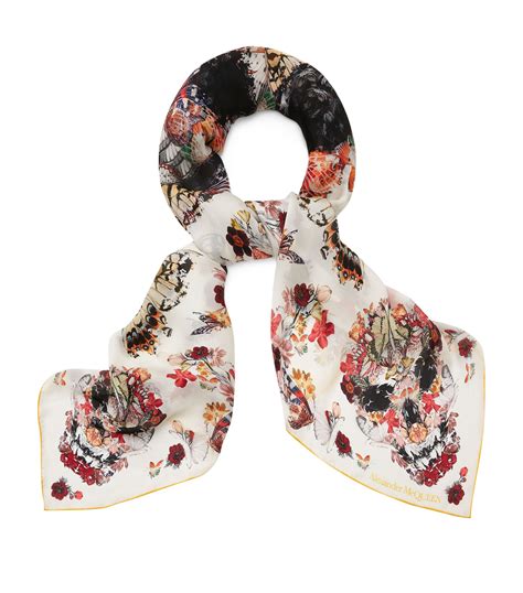 alexander mcqueen butterfly skull scarf.